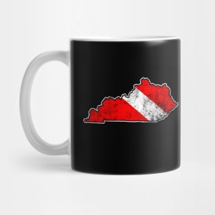 Kentucky Dive Flag Scuba Diving State Map Dive Flag Distressed Mug